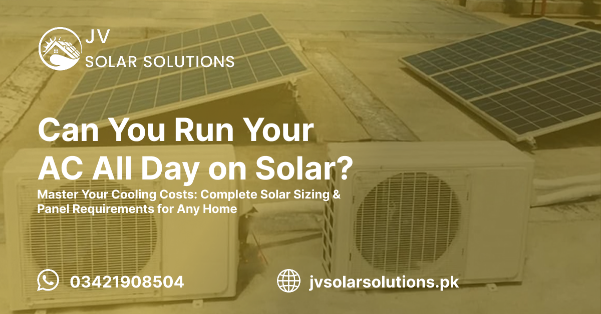 The image is to engage readers to learn that if they can run their AC all day on solar and how many panels are required for it.