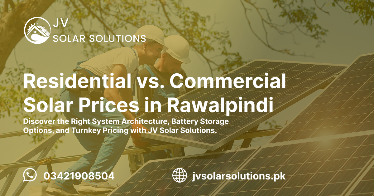The purpose of this image is to make people comparison between residential and commercial solar systems.