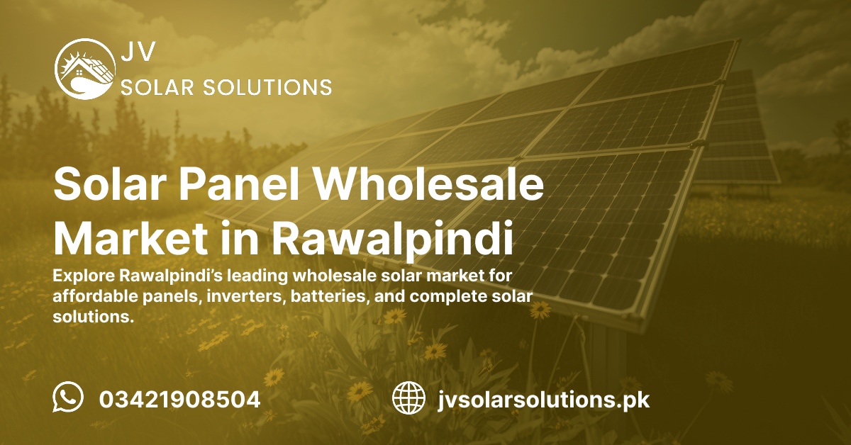 The purpose of this image is to provide people information regarding wholesale market of solar panels in Rawalpindi